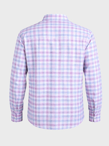 Men's Pink Slim Fit Checked Formal Shirt