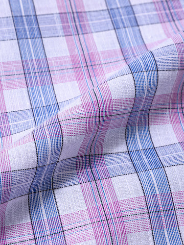 Men's Pink Slim Fit Checked Formal Shirt