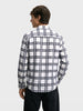 Men's White Slim Fit Checkered Casual Shirt