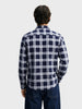Men's Navy Blue Slim Fit Checkered Casual Shirt
