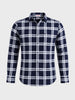 Men's Navy Blue Slim Fit Checkered Casual Shirt