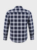 Men's Navy Blue Slim Fit Checkered Casual Shirt