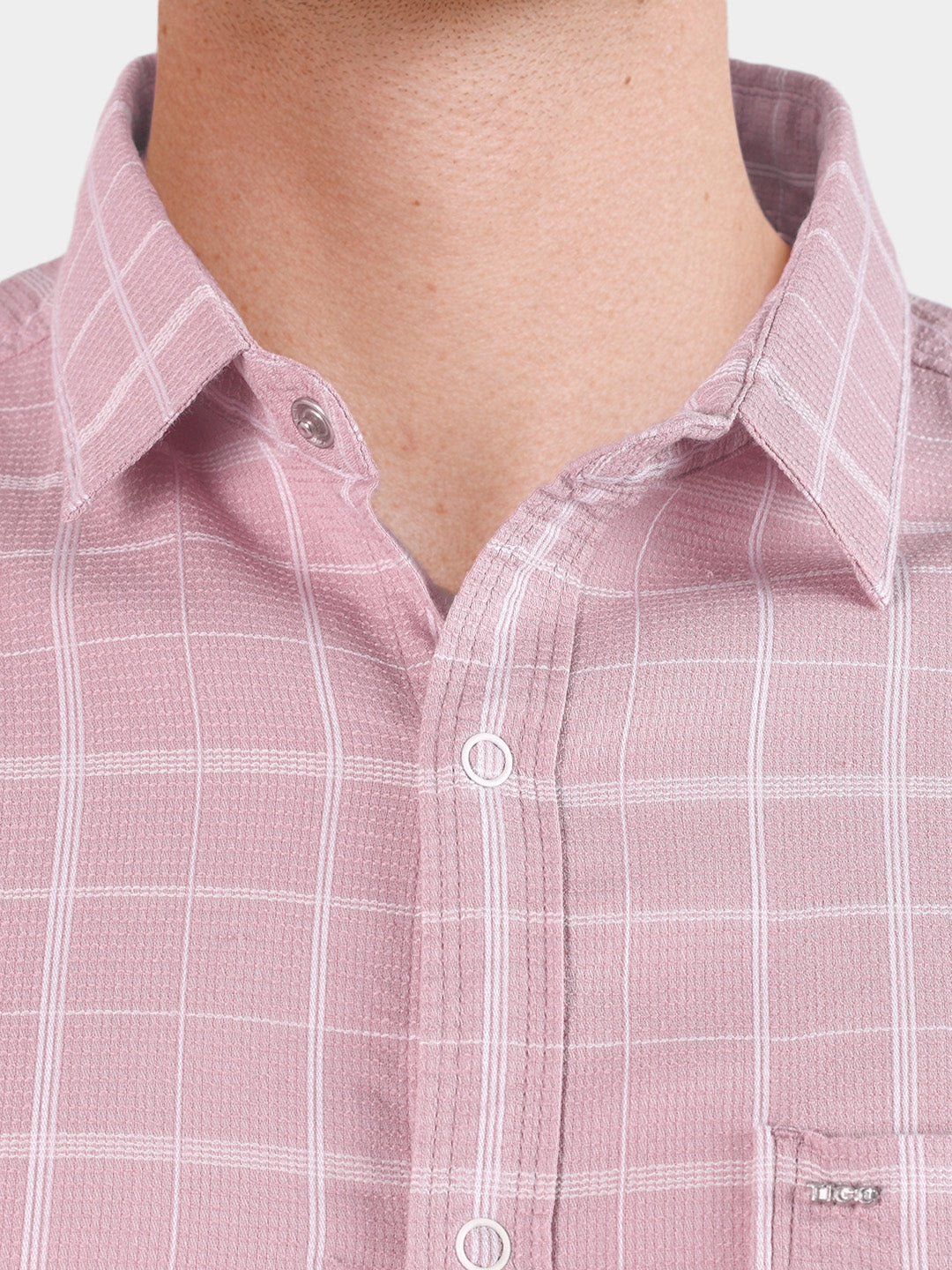 Men's Purple Slim Fit Checkered Casual Shirt