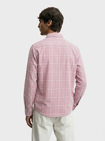 Men's Purple Slim Fit Checkered Casual Shirt