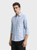 Men's Grey Slim Fit Checkered Casual Shirt