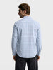 Men's Grey Slim Fit Checkered Casual Shirt