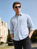 Men's Grey Slim Fit Checkered Casual Shirt