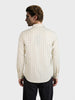 Men's Cream Slim Fit Checkered Casual Shirt