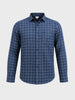 Men's Navy Blue Slim Fit Checkered Casual Shirt