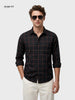 Men's Black Slim Fit Checkered Casual Shirts