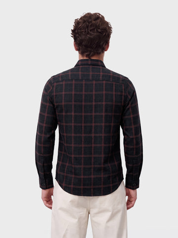 Men's Black Slim Fit Checkered Casual Shirts