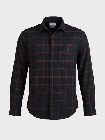 Men's Black Slim Fit Checkered Casual Shirts