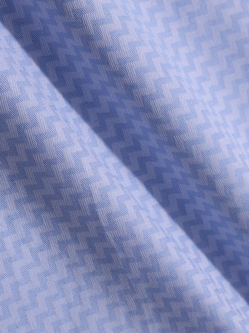 Men's Blue Slim Fit Geometric Print Formal Shirt