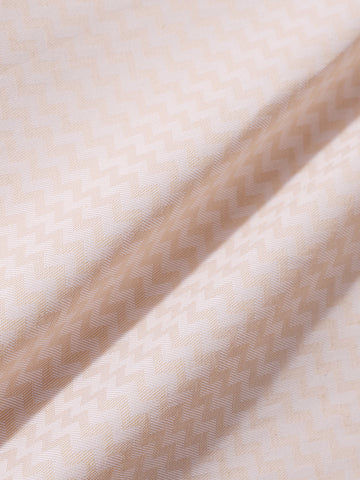 Men's Beige Slim Fit Geometric Print Formal Shirt