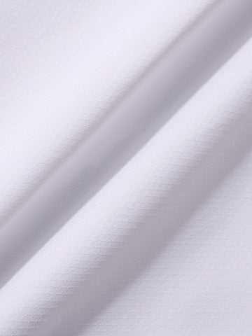 Men's White Slim Fit Geometric Print Formal Shirt