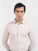 Men's Beige Slim Fit Geometric Print Formal Shirt