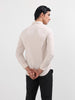 Men's Beige Slim Fit Geometric Print Formal Shirt