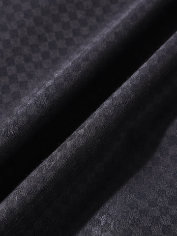 Men's Black Slim Fit Geometric Print Formal Shirt