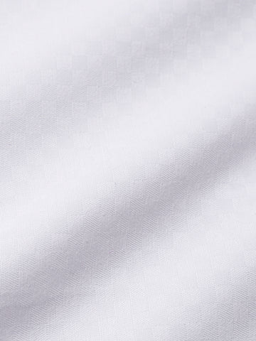 Men's White Slim Fit Geometric Print Formal Shirt