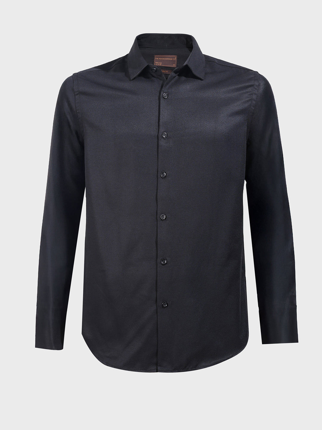 Men's Black Slim Fit Solid Formal Shirt