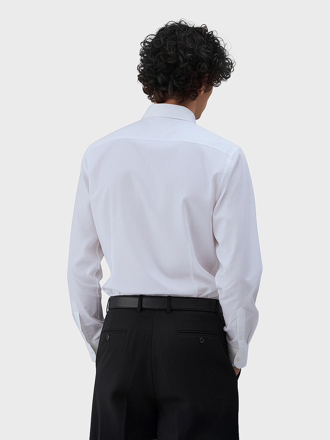 Men's White Slim Fit Textured Formal Shirt