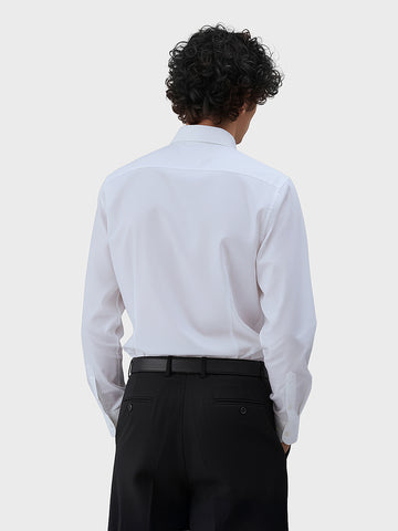 Men's White Slim Fit Textured Formal Shirt