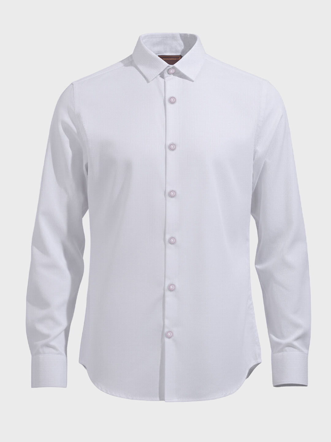 Men's White Slim Fit Textured Formal Shirt