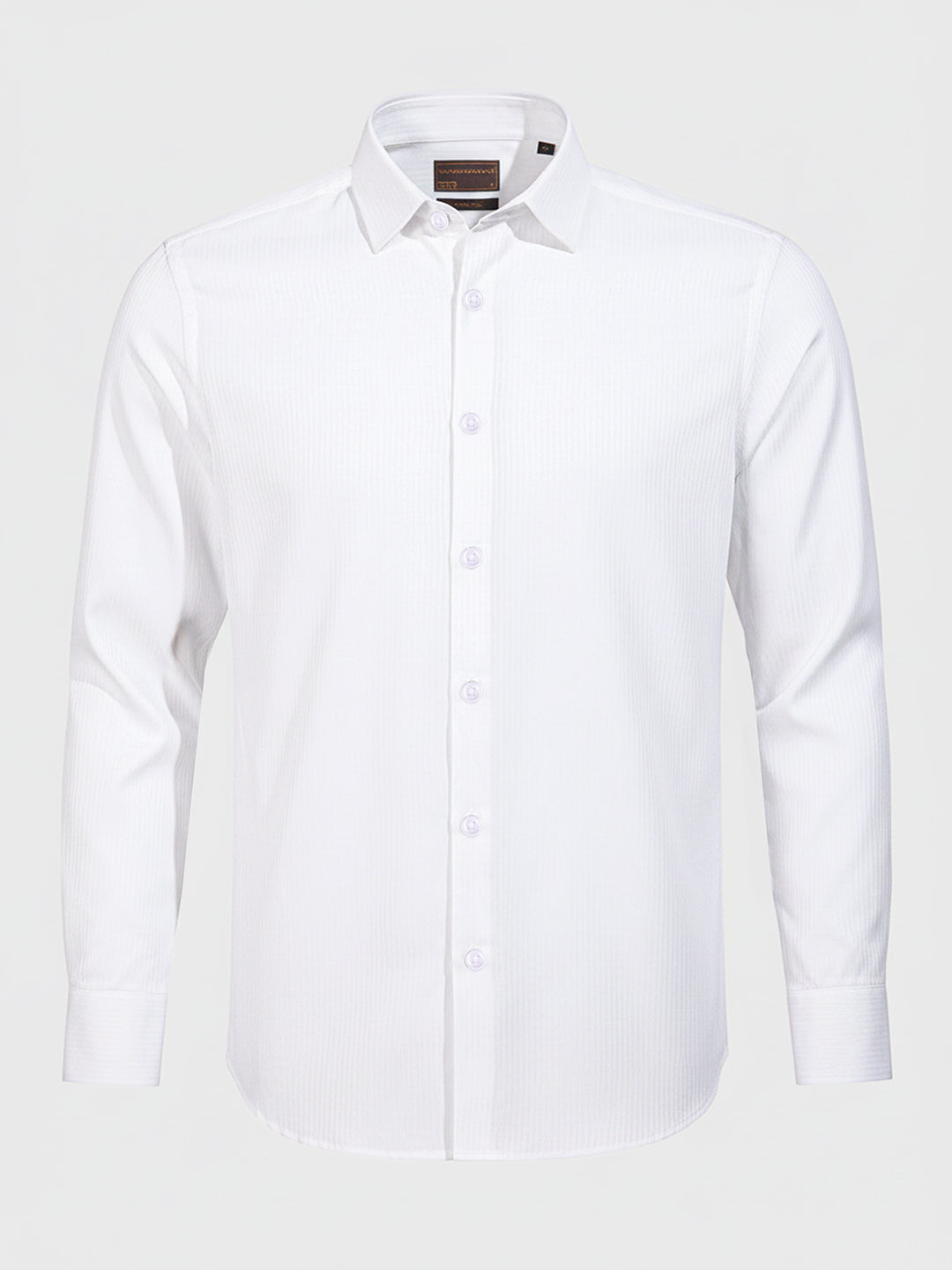 Men's White Slim Fit Pin Stripes Formal Shirt