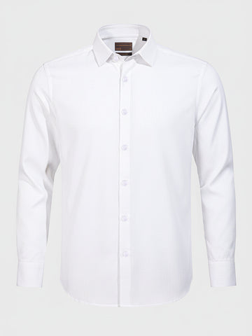 Men's White Slim Fit Pin Stripes Formal Shirt
