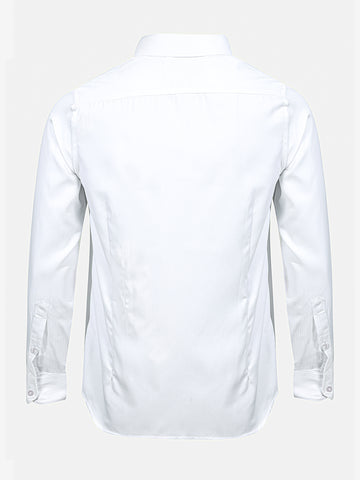 Men's White Slim Fit Pin Stripes Formal Shirt