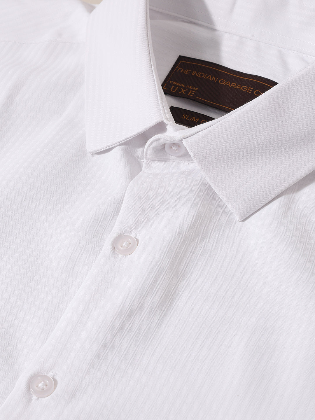 Men's White Slim Fit Pin Stripes Formal Shirt