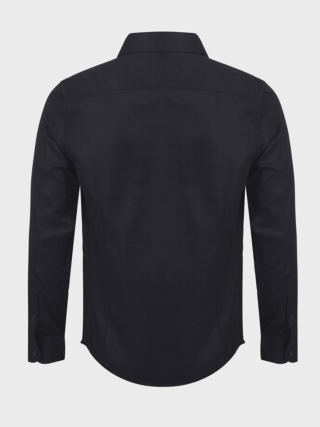 Men's Black Slim Fit Geometric Print Formal Shirt