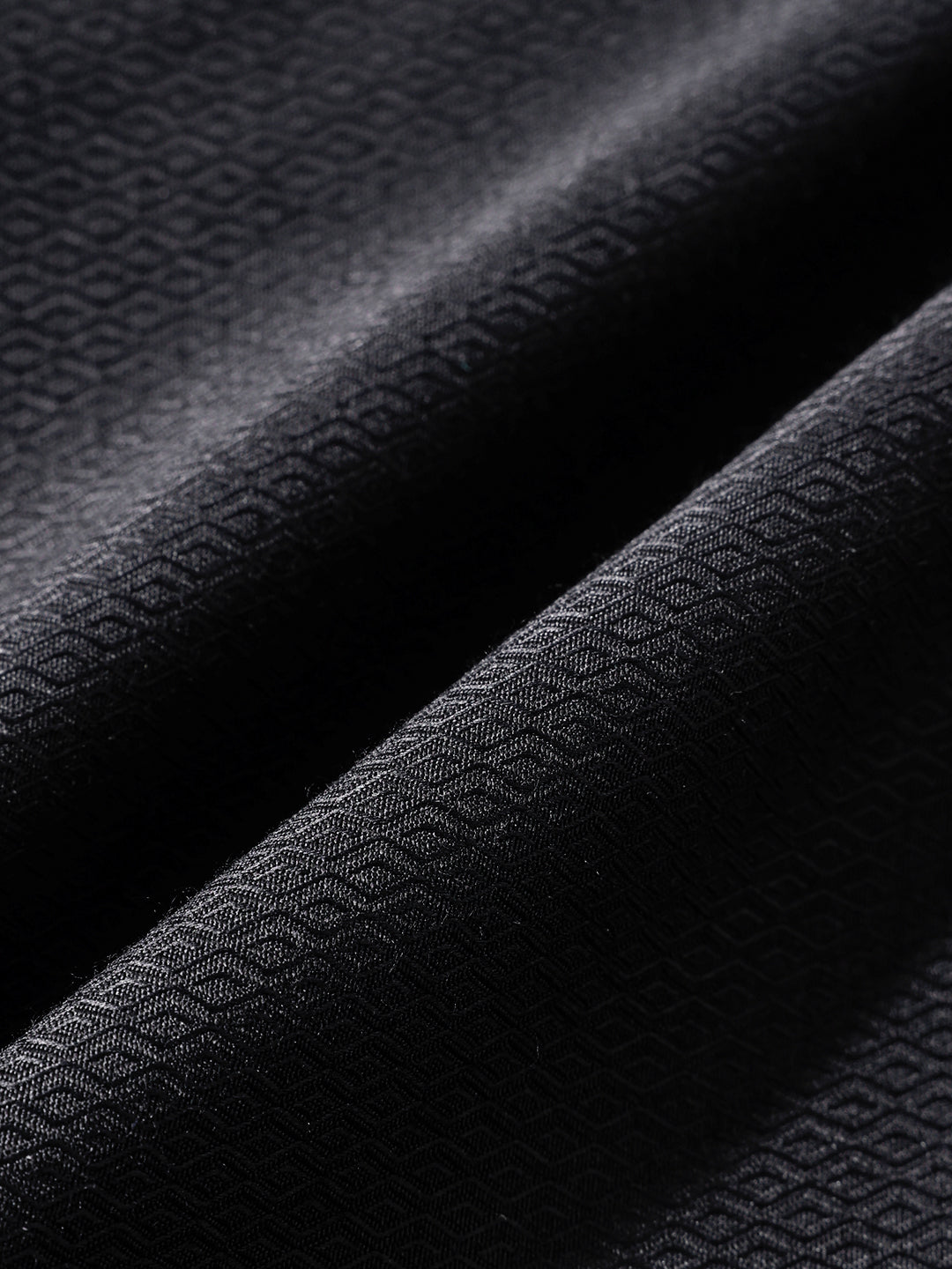 Men's Black Slim Fit Geometric Print Formal Shirt