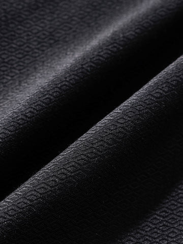 Men's Black Slim Fit Geometric Print Formal Shirt