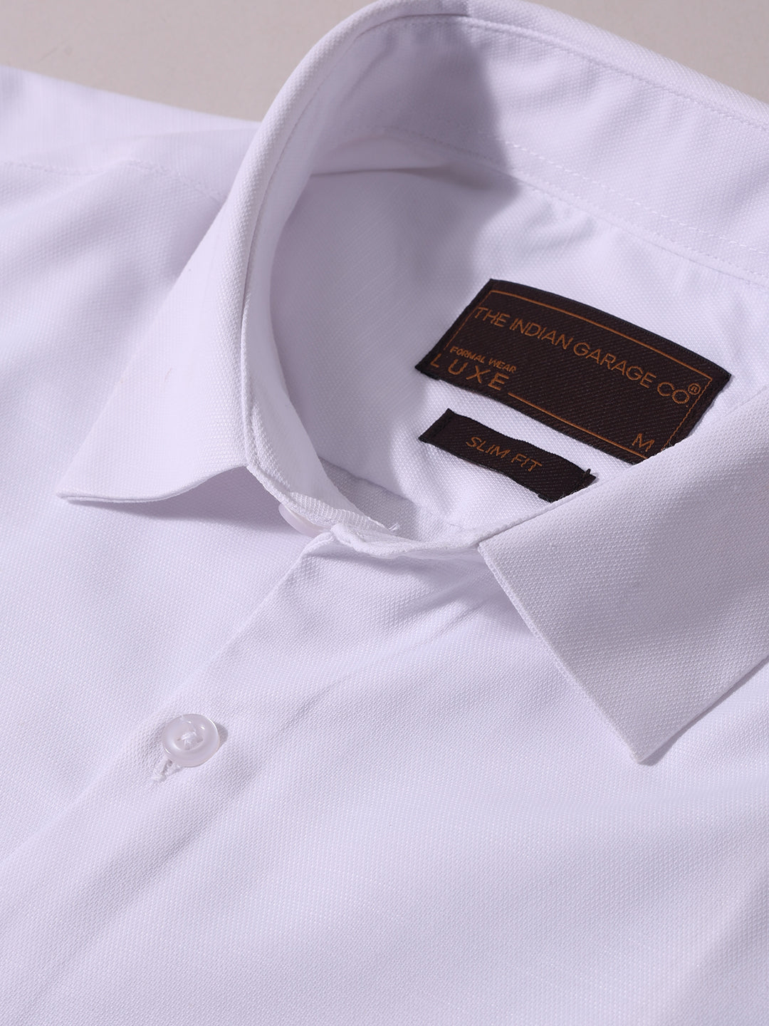 Men's White Slim Fit Solid Formal Shirt