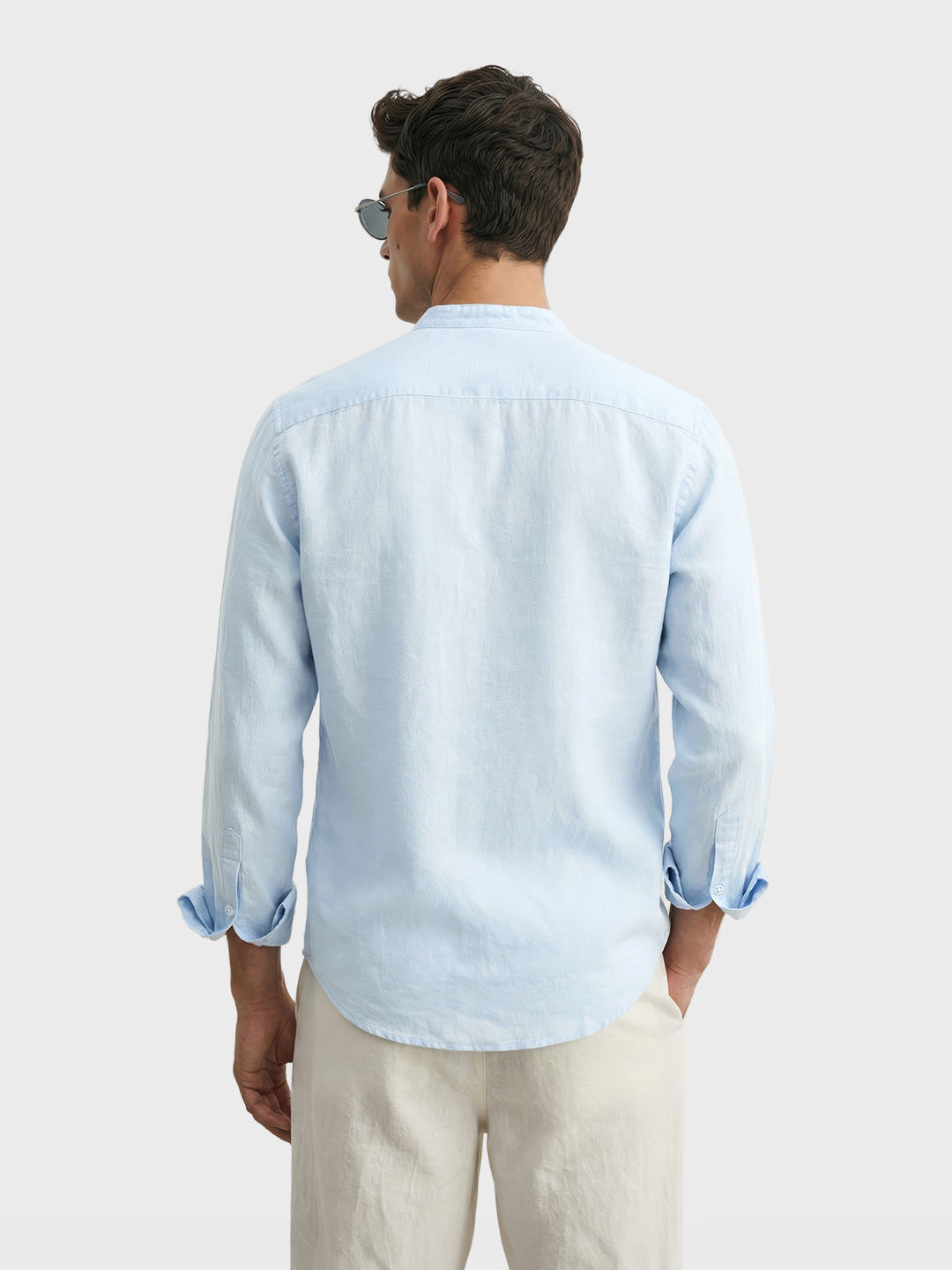 Men's Blue Slim Fit Solid Casual Shirts