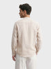 Men's Beige Slim Fit Solid Casual Shirts