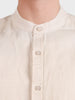 Men's Beige Slim Fit Solid Casual Shirts