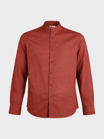 Men's Rust Slim Fit Solid Casual Shirts