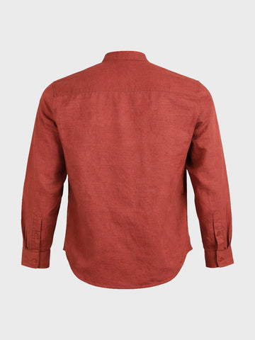 Men's Rust Slim Fit Solid Casual Shirts