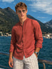 Men's Rust Slim Fit Solid Casual Shirts