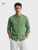Men's Green Slim Fit Solid Casual Shirts