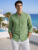 Men's Green Slim Fit Solid Casual Shirts