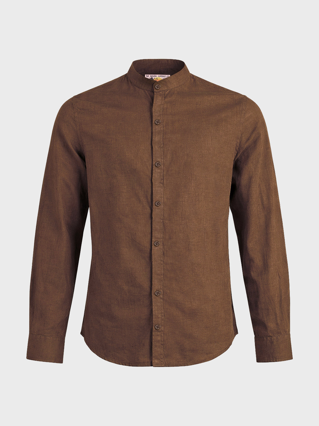 Men's Brown Slim Fit Solid Casual Shirts