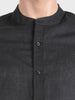 Men's Black Slim Fit Solid Casual Shirts