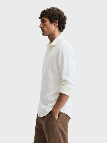 Men's White Regular Fit Solid Casual Shirts