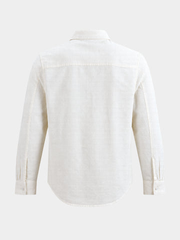 Men's White Regular Fit Solid Casual Shirts