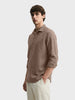 Men's Brown Regular Fit Solid Casual Shirts