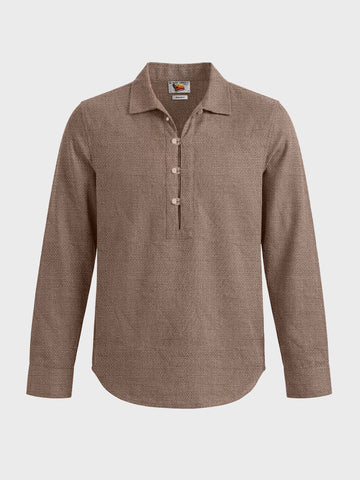 Men's Brown Regular Fit Solid Casual Shirts