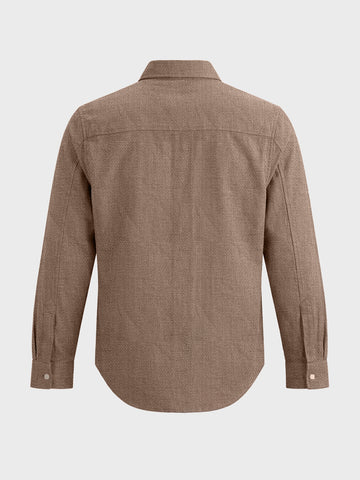 Men's Brown Regular Fit Solid Casual Shirts